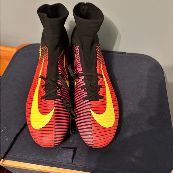 Nike Black and Red Soccer Cleats